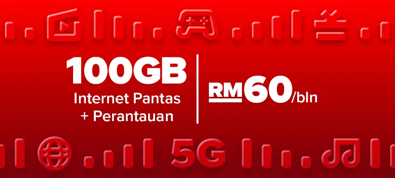 100GB (Internet Pantas) | RM60/bln