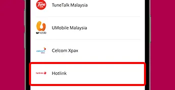 How To Top Up Hotlink Malaysia Credit Via Grab e-Wallet Step 2