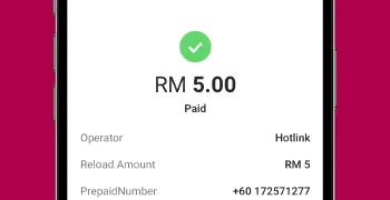 How To Top Up Hotlink Malaysia Credit Via Touch N Go e-Wallet Step 5