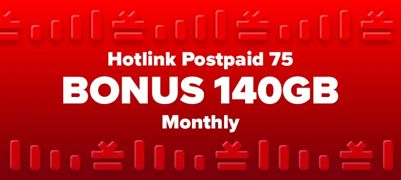 Hotlink Postpaid 75 BONUS 140GB