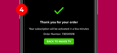 Thank you! Click 'Back to Maxis TV' to return to the Maxis TV home page.