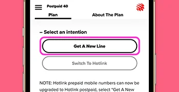 Click 'Get A New Line'