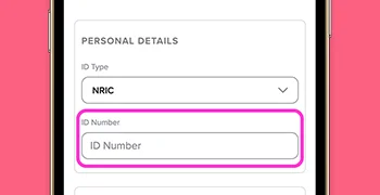 Fill in your ID and prepaid sim phone number