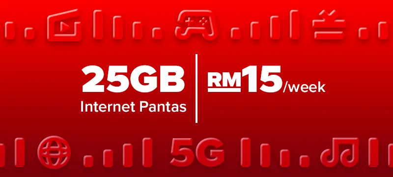 25GB (Internet Pantas) | RM15/week