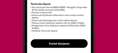 Klik pada 'Tuntut Ganjaran' dan teruskan pembelian pas bulanan Pantas.