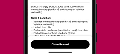 How to enjoy your 20GB Bonus Internet with Hotlink Prepaid Pantas Step 4