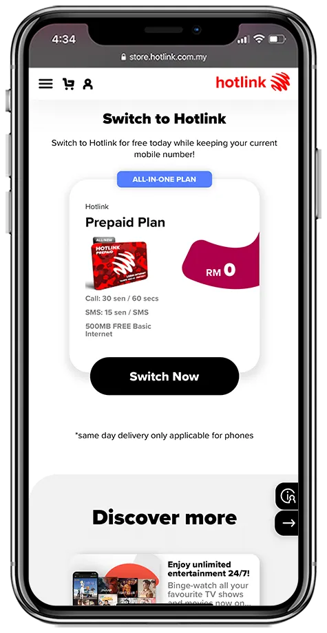 Hotlink Prepaid Plan Step 1