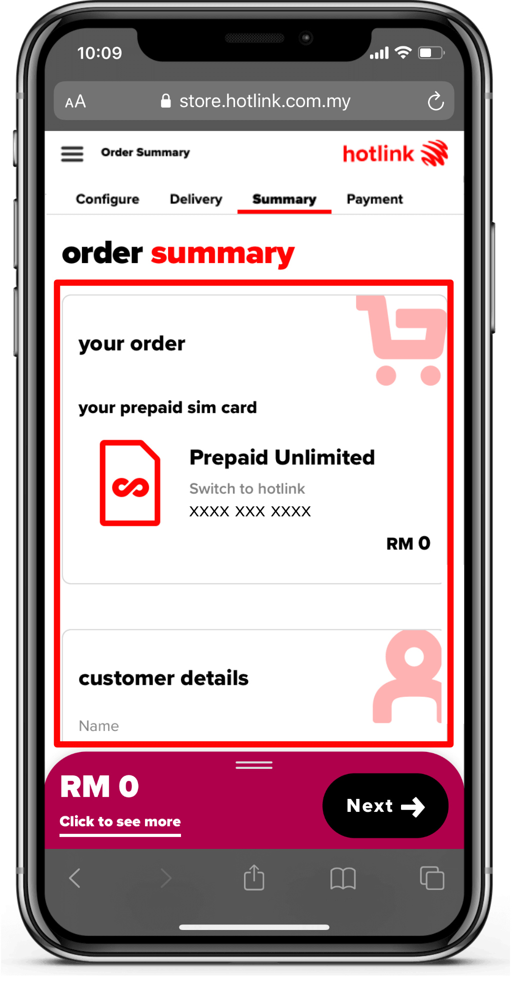 switch online prepaid- step 8