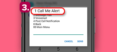 Step 3: Select 'Call Me Alert'.