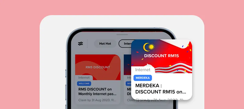 Step 2: Go to the 'Internet' section and select 'Merdeka voucher'.