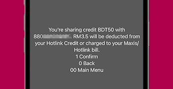 Hotlink Malaysia Transfer Credit Overseas With iShare Step 6