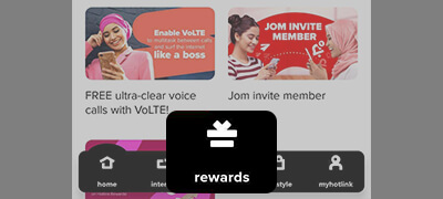 Click on ‘Rewards’ icon on the homepage
