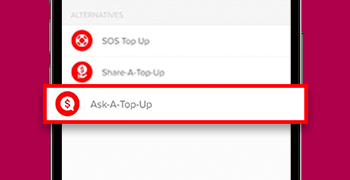 1. Ask-A-Top-Up with hotlink app step 2