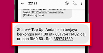 3. Share-A-Top-Up with hotlink app step 4