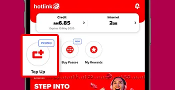 Hotlink Malaysia Ask-A-Top-Up On Mobile App Step 1