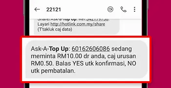 Hotlink Malaysia Ask-A-Top-Up On Mobile App Step 4