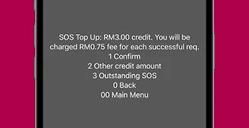 How To Use Hotlink Malaysia SOS Top Up Via UMB Step 2