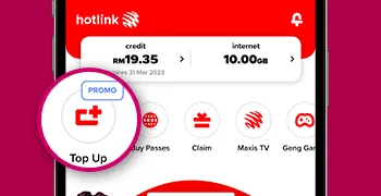 How To Use SOS Top Up Via Hotlink Malaysia App Step 1