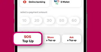 How To Use SOS Top Up Via Hotlink Malaysia App Step 2