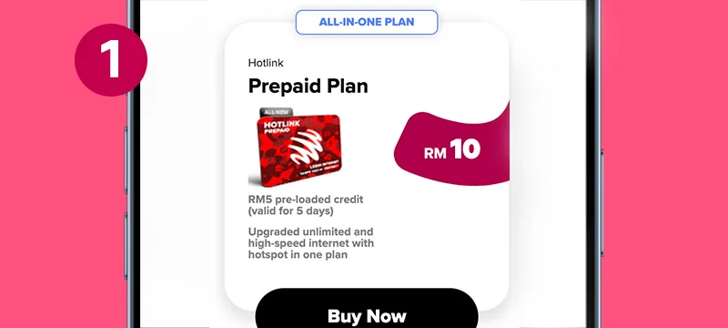 How To Choose Streaming Passes For Hotlink Prepaid Step 1