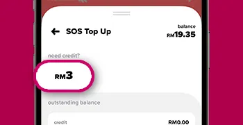 How To Use SOS Top Up Via Hotlink Malaysia App Step 3